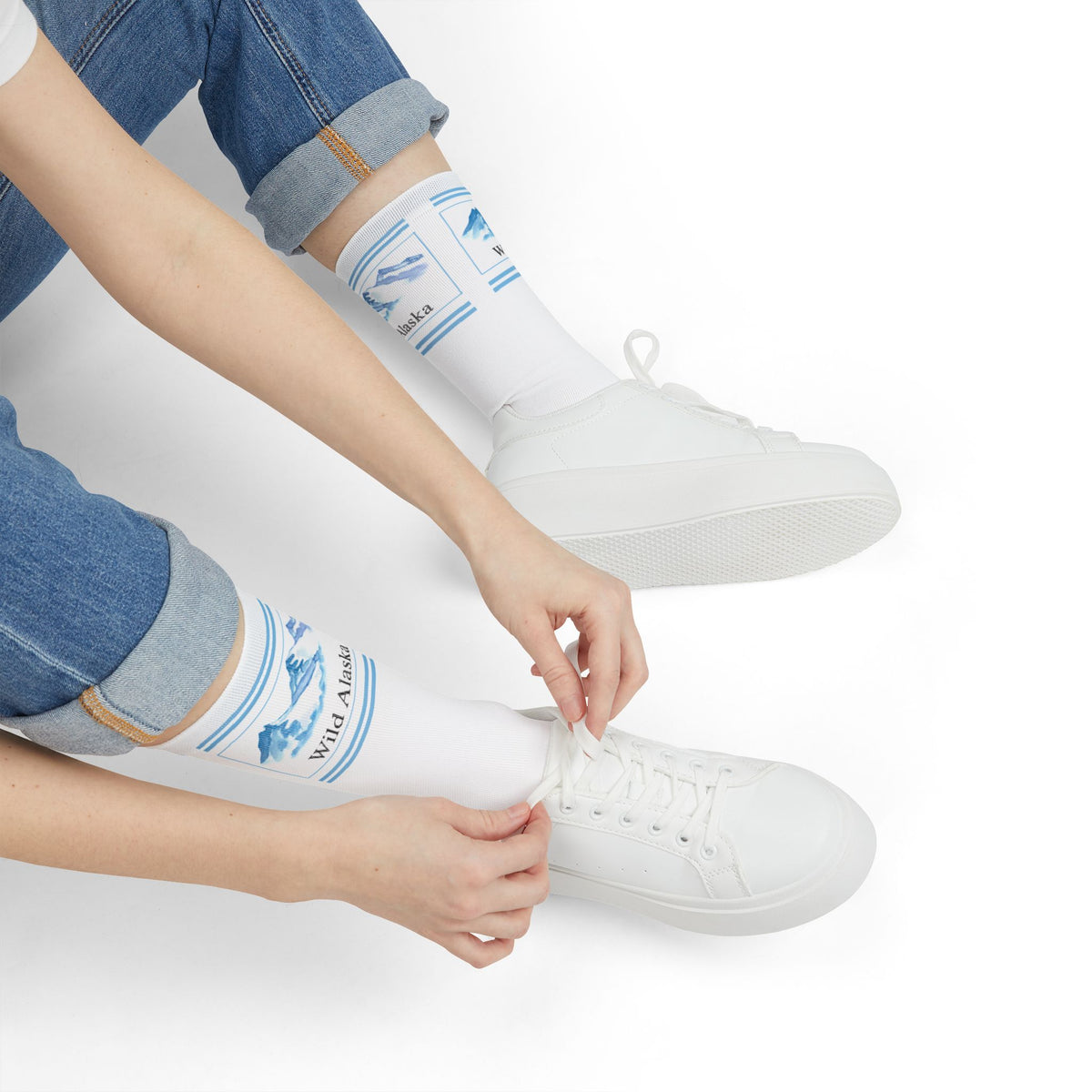 Wild Alaska Crew Cool Socks Sublimation Graphic Socks