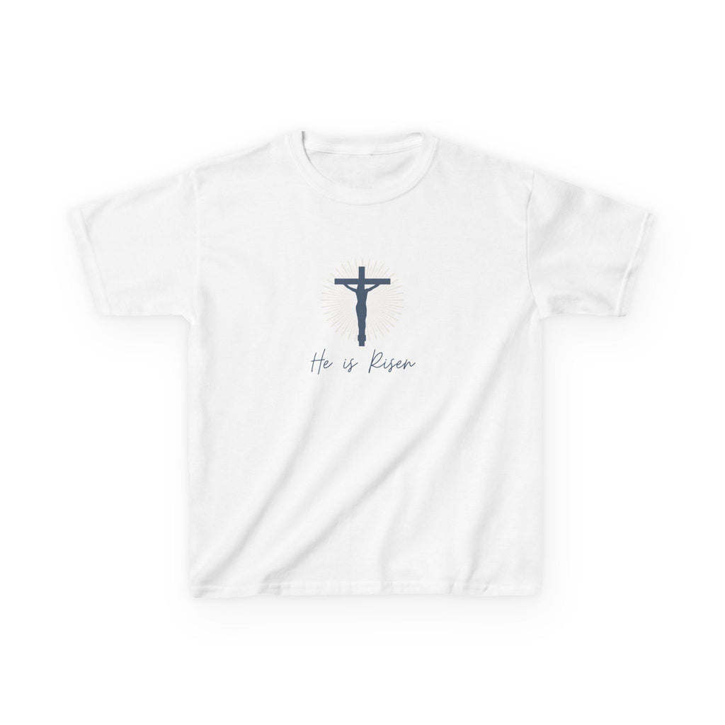 Kids Tee — He Is Risen Christian Easter And For All Times Shirt (Sing Praise Back Print)
