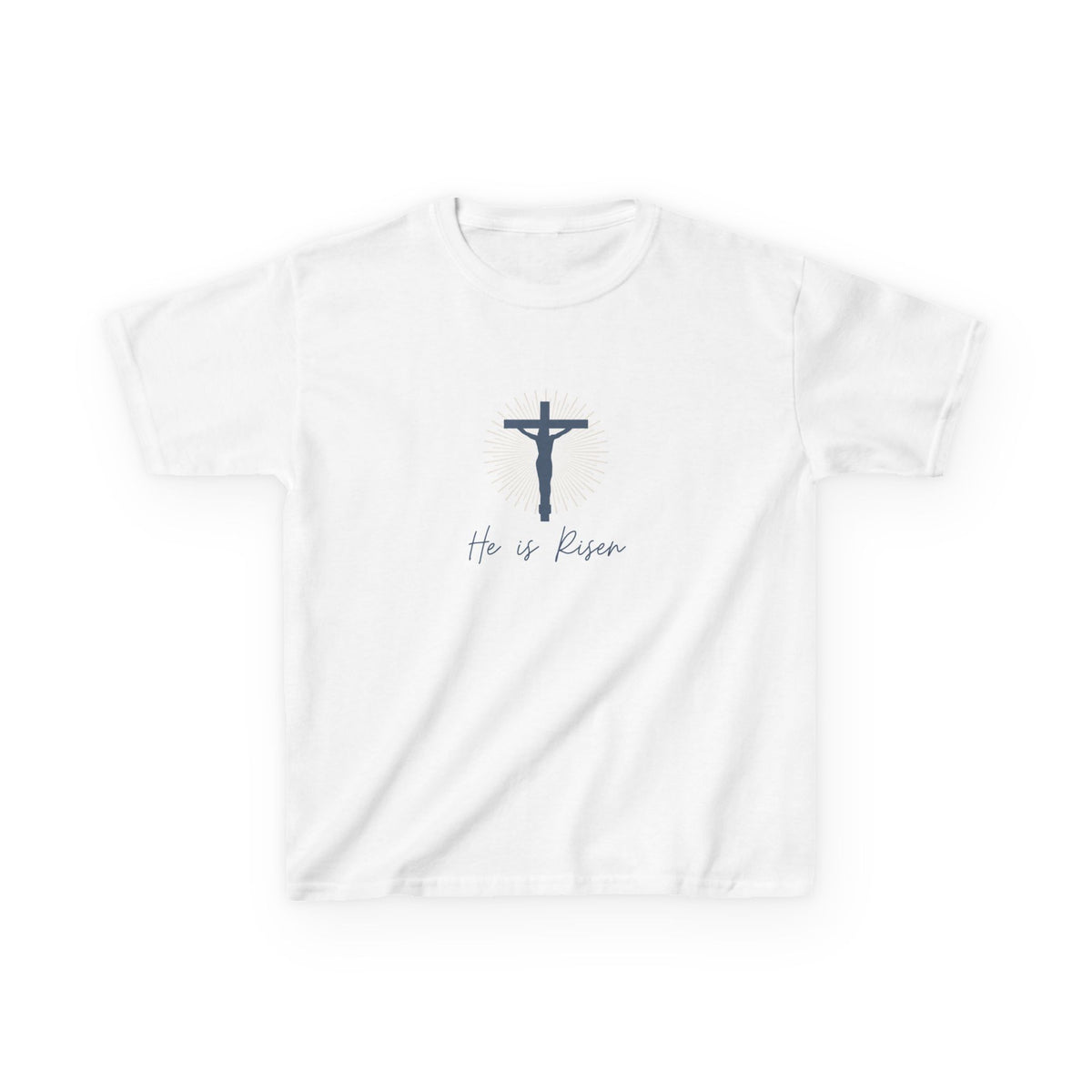 Kids Tee — He Is Risen Christian Easter And For All Times Shirt (Sing Praise Back Print)