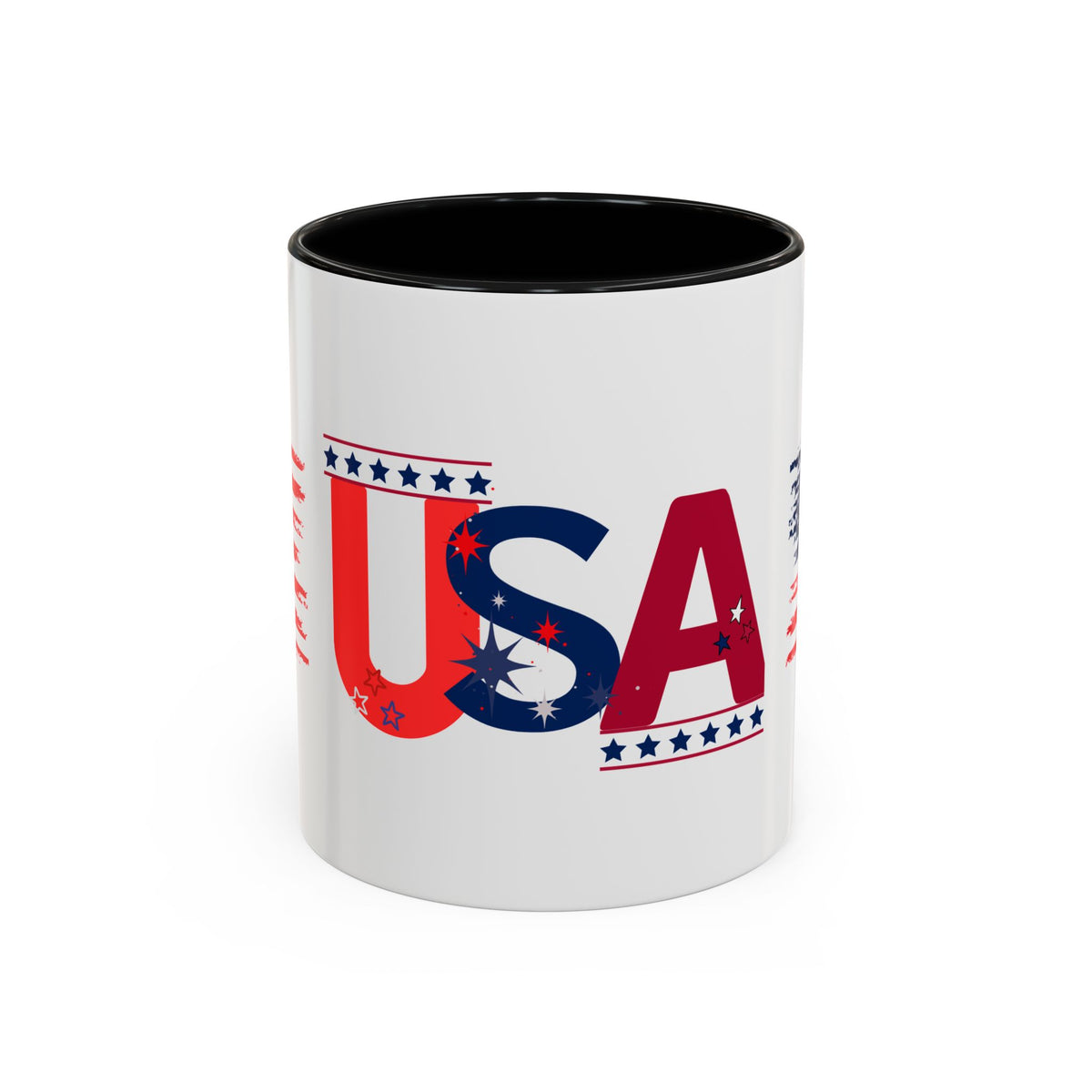 USA Flag Design Coffee Mug (11oz) Patriotic Stars Stripes