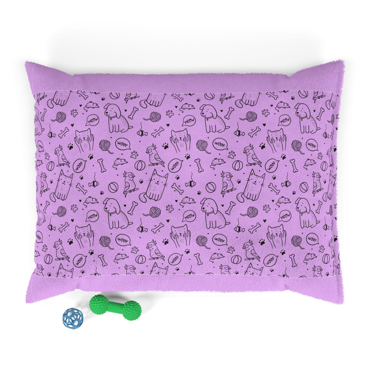 Lovely Cozy Warm Pet Bed | Cute Paw Print Pattern, Purple Pillow