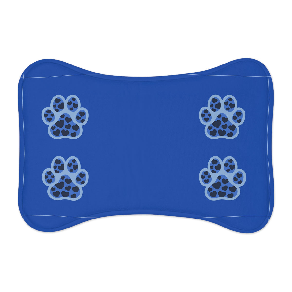 Blue Paw Print Lovely Pet Feeding Mat | Non-Slip Dog Cat Placemat