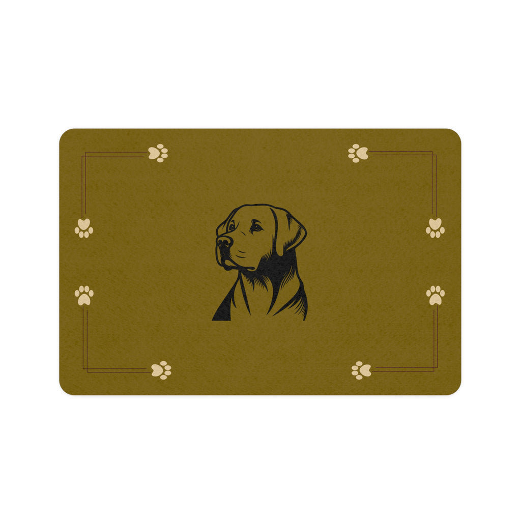 Dog Silhouette Pet Food Mat (12x18) – Paw Print Accent, Non-Slip Feeding Placemat