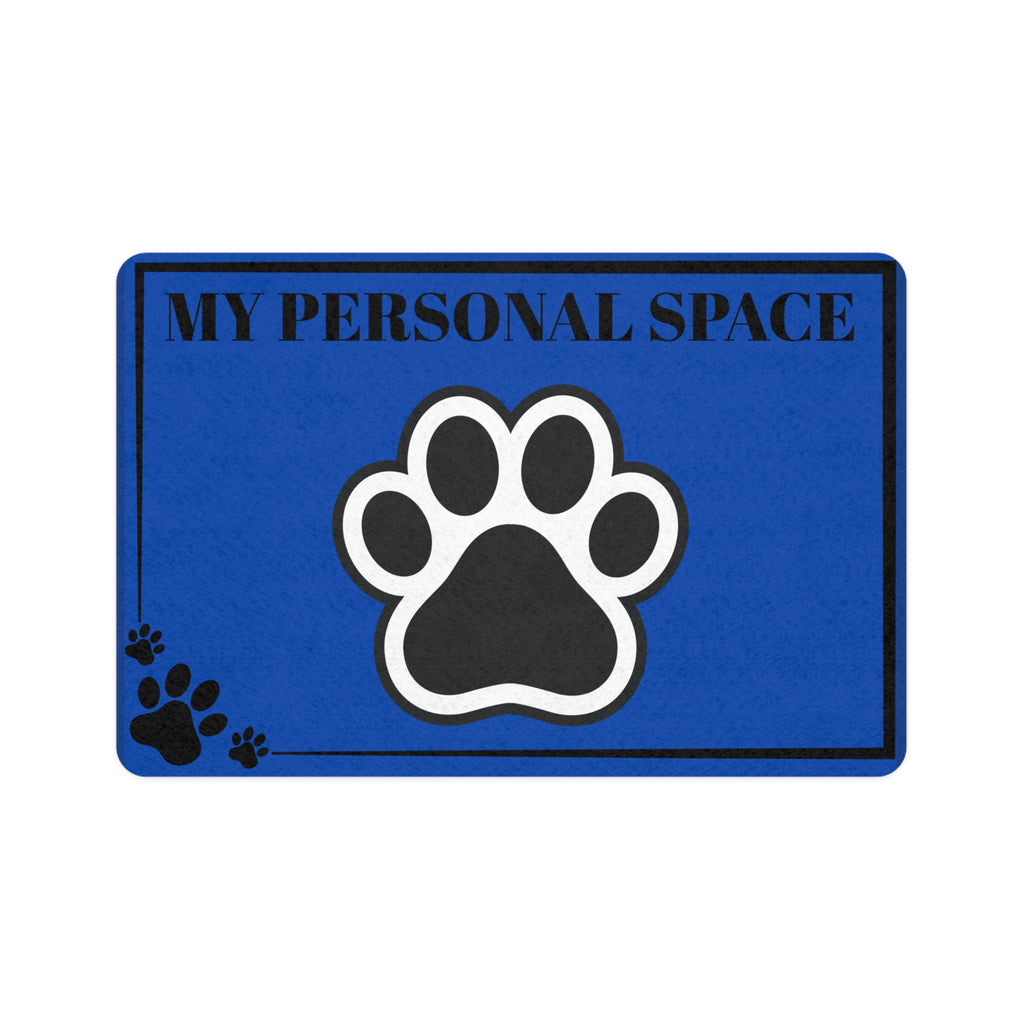 Lovely Pet Food Mat - "My Personal Space" Paw Print 12x18 Feeding Mat