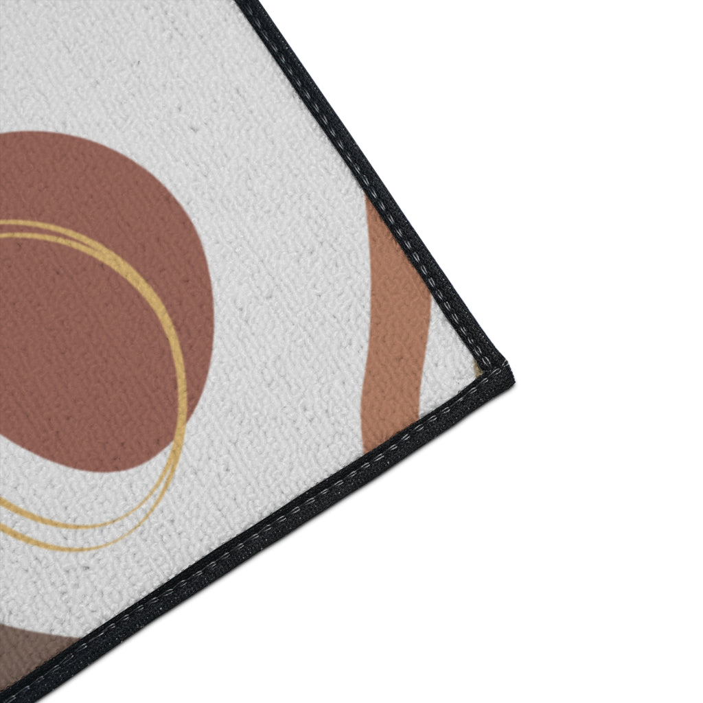 Abstract Elegant Earth Tone Shapes Floor Mat | Mid Century Modern Doormat
