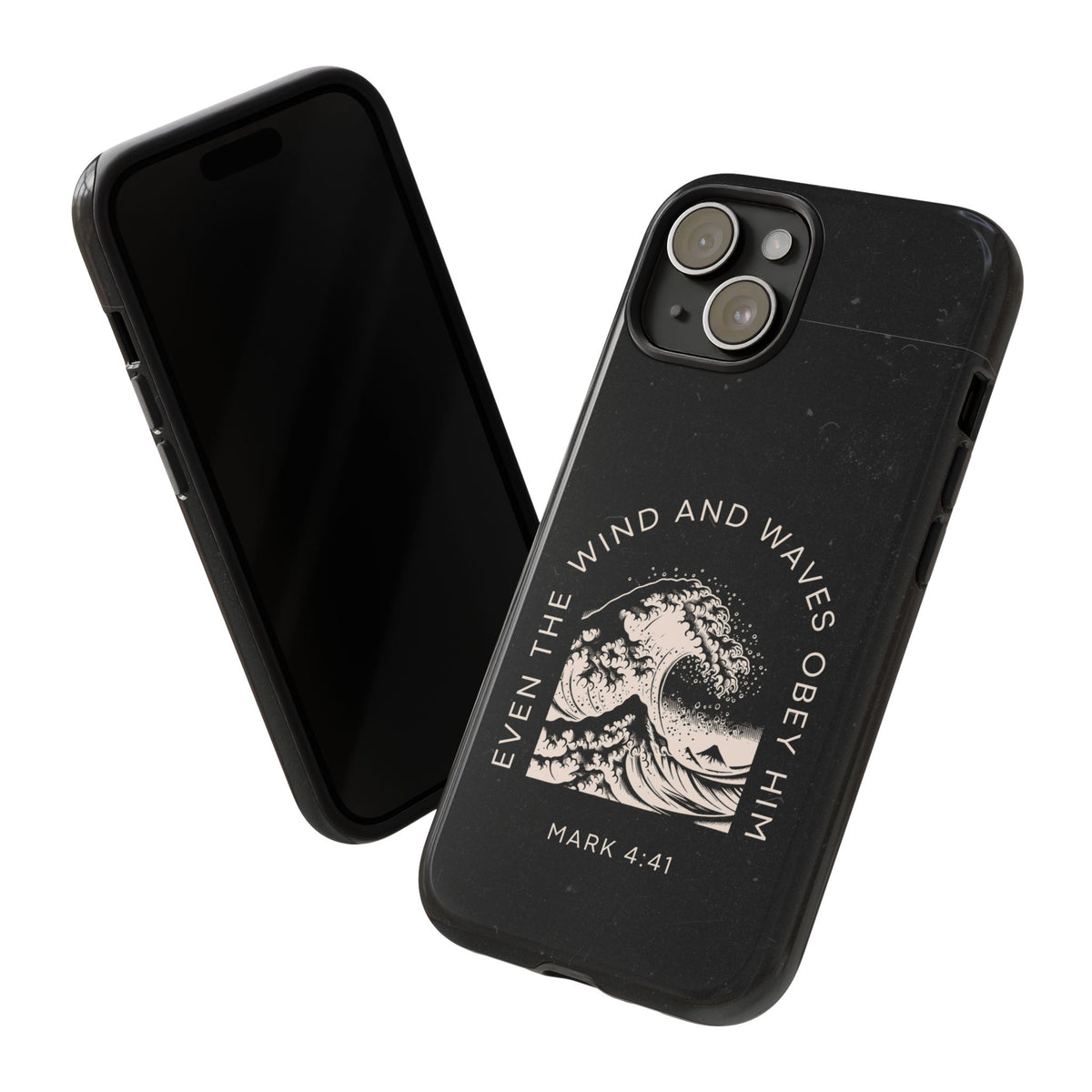 Even the Wind and Waves Obey Him phone case Mark 4:41 scripture iPhone case