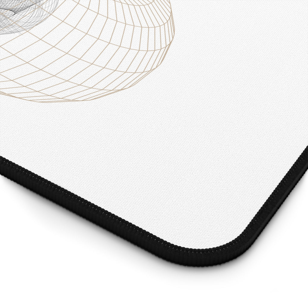 Geometric Wireframe Donut Desk Mat | Minimal Tech Mousepad