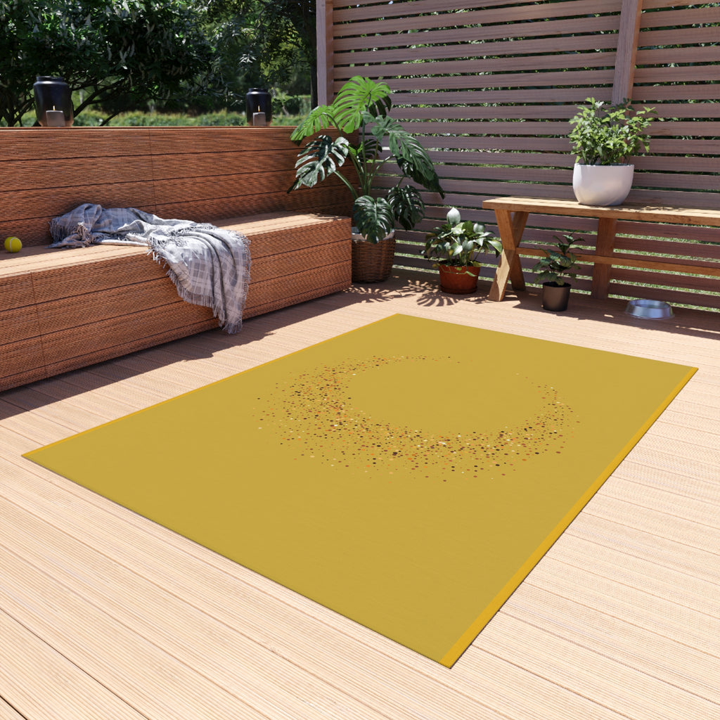 Elegant Crescent Confetti Outdoor Rug — Weatherproof Patio Doormat