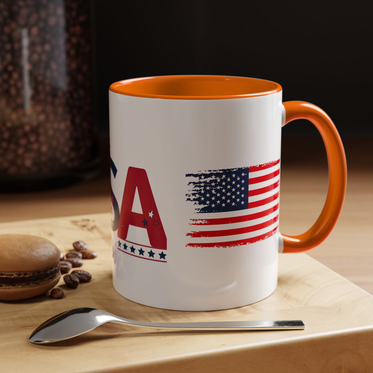 USA Flag Design Coffee Mug (11oz) Patriotic Stars Stripes