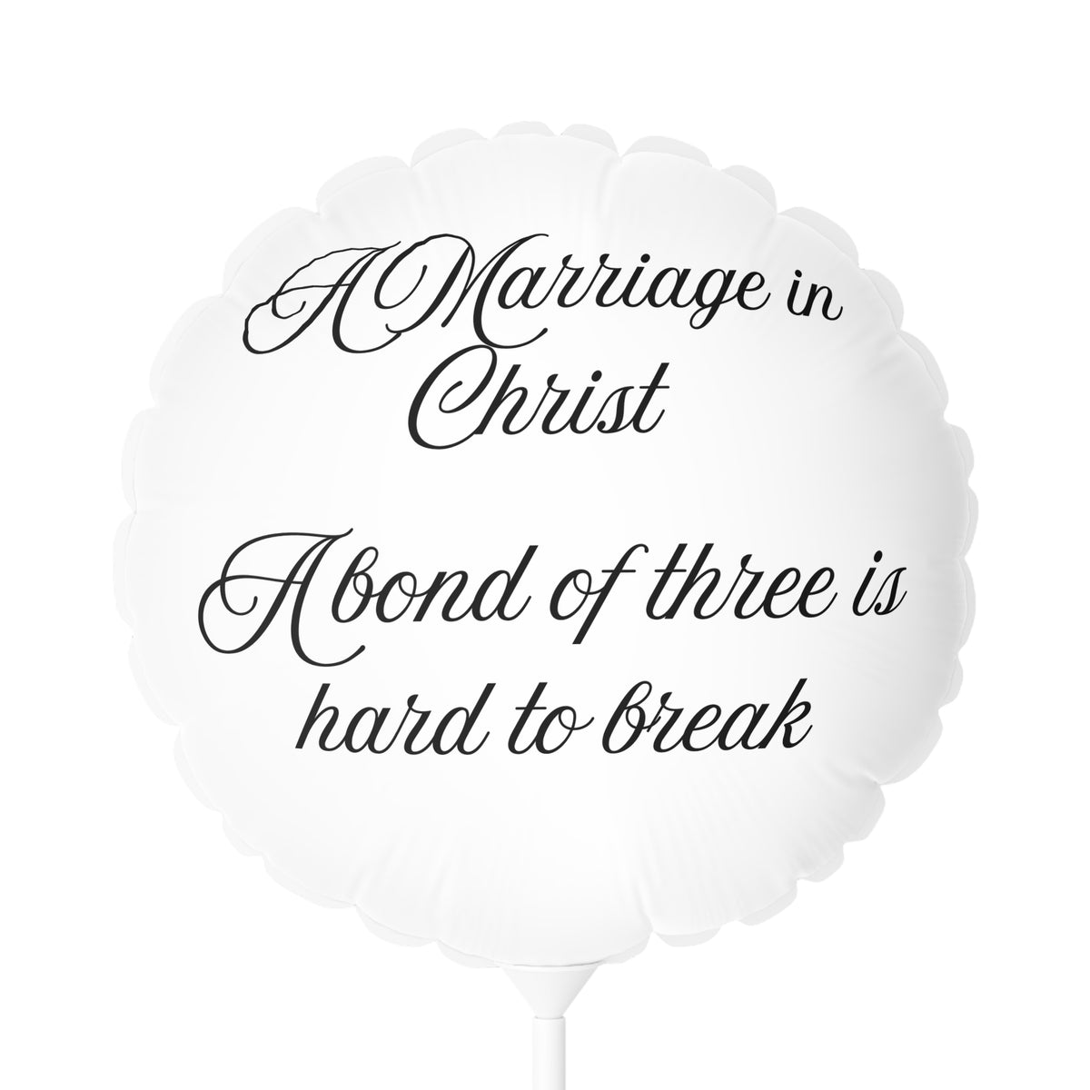 A Marriage in Christ" Wedding Balloon Beautiful White Floral