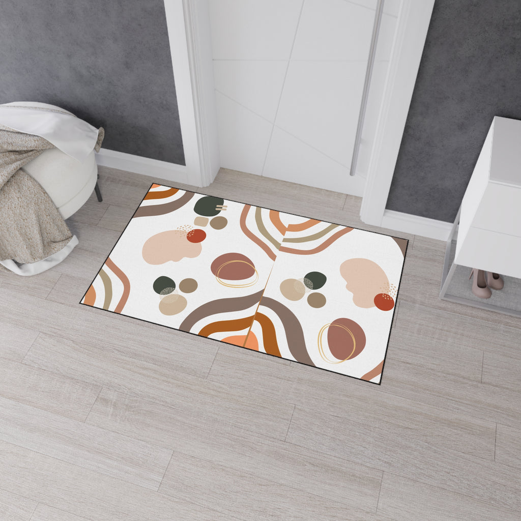 Abstract Elegant Earth Tone Shapes Floor Mat | Mid Century Modern Doormat