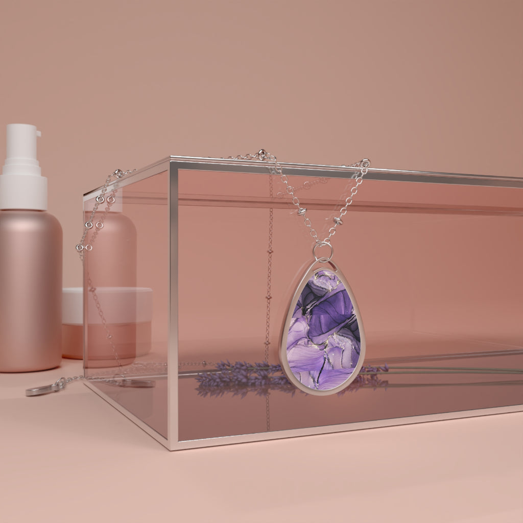 Elegant Purple Oval Necklace - Stylish Jewelry for Women