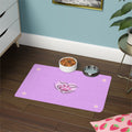 Pink Lovely Paw Heart Hands pet food mat | 12x18