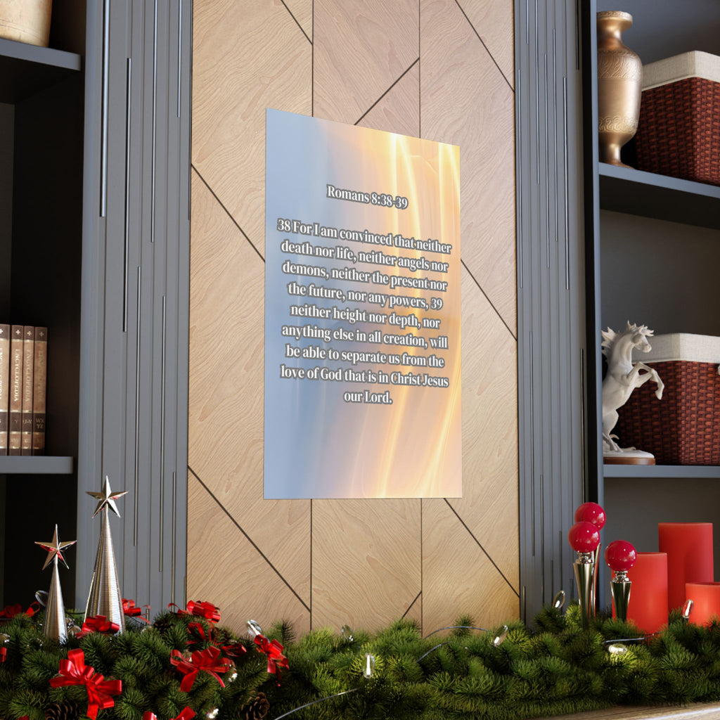 Romans 8:38-39 Scripture Poster Matte Poster | Christian Wall Art