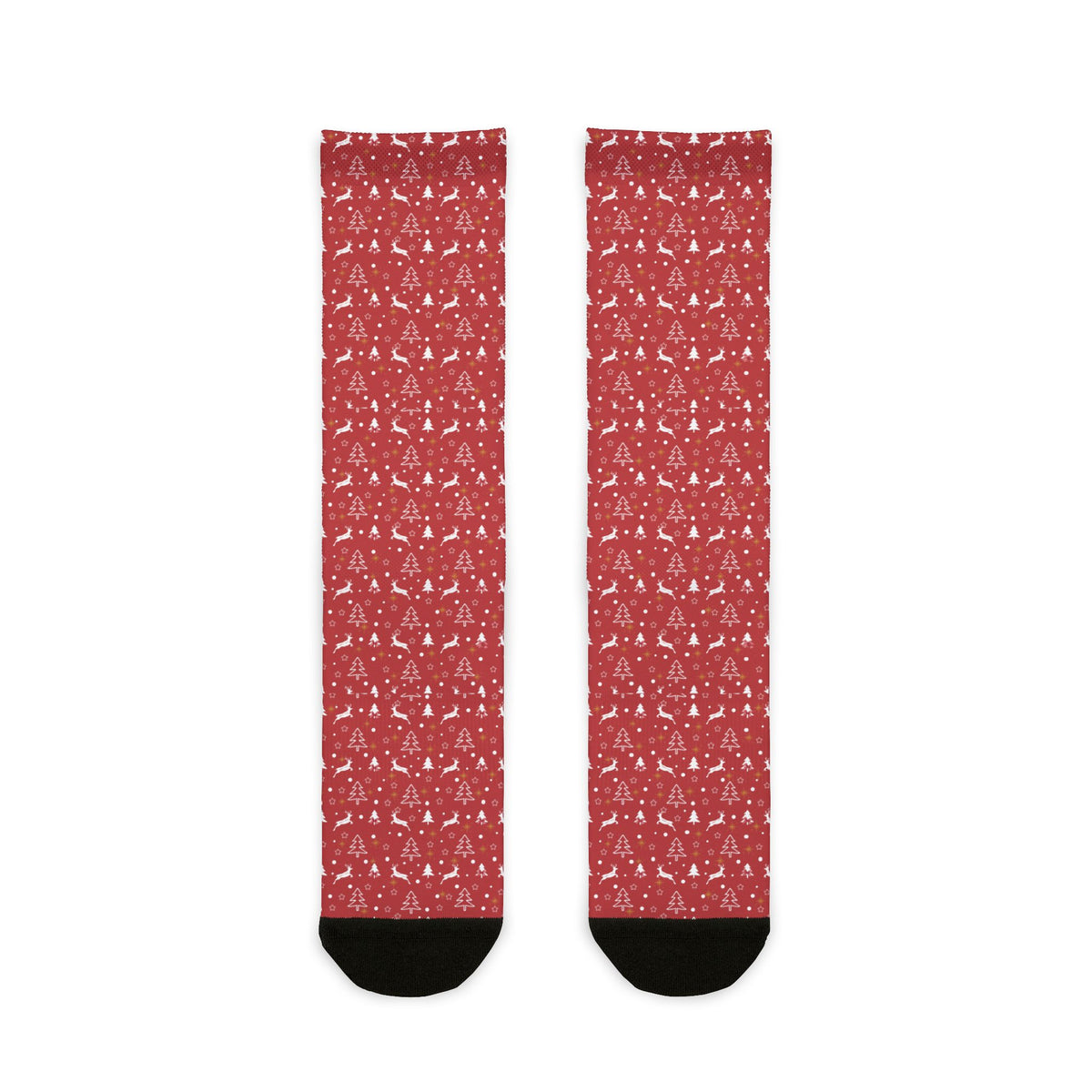 Red Christmas Pattern Crew Socks