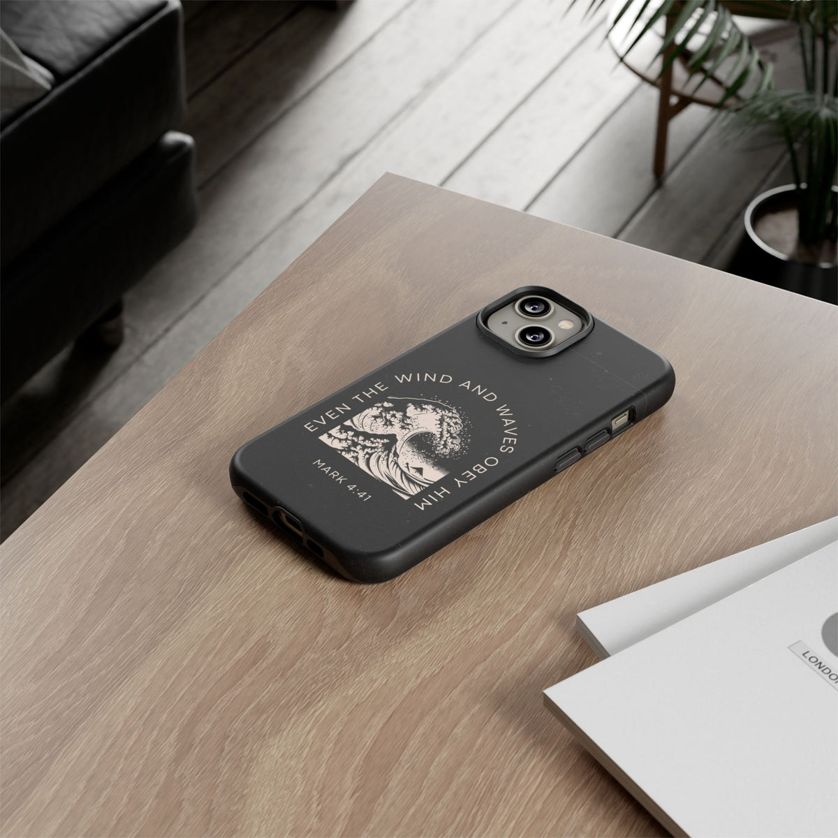 Even the Wind and Waves Obey Him phone case Mark 4:41 scripture iPhone case