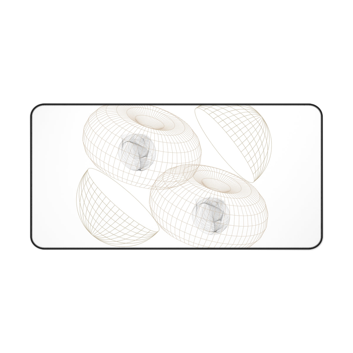 Geometric Wireframe Desk Mat — Minimal 3D Torus Design for Modern Workspaces