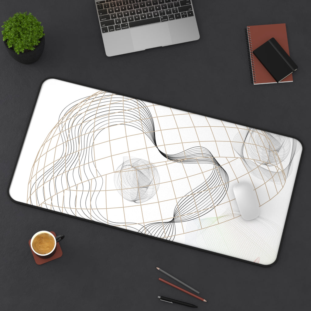 Minimalist Wireframe Desk Mat — Abstract Geometric Mouse Pad for Office & Home