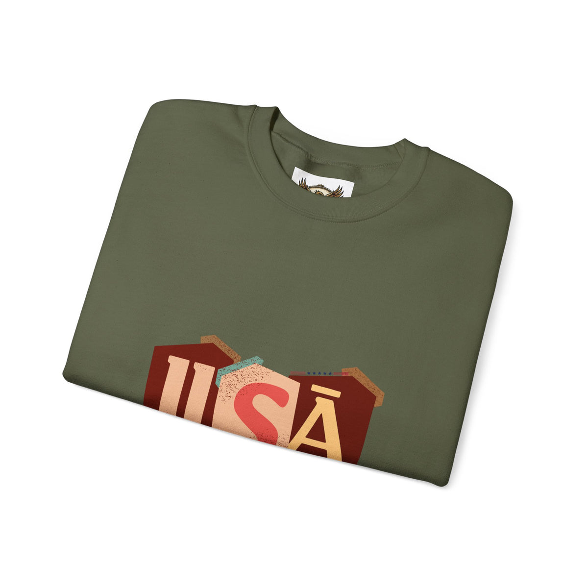 USA Graphic Crewneck Sweatshirt Patriotic Design