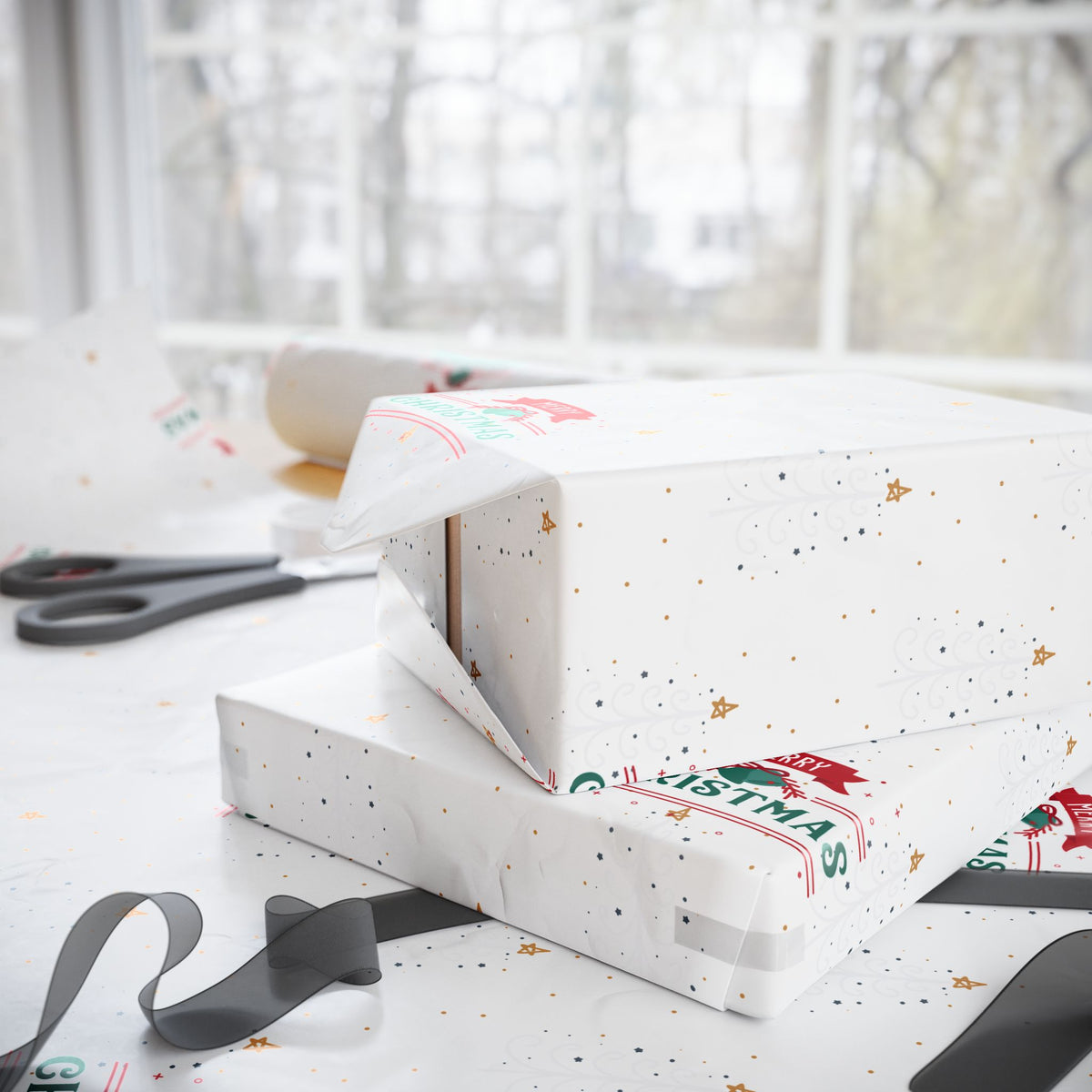 Christmas Santa Sack Wrapping Paper – Festive Red & Green Gift Wrap
