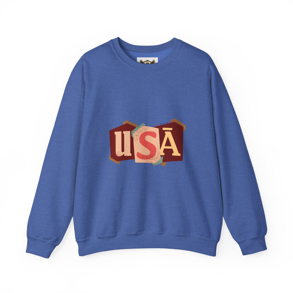 USA Graphic Crewneck Sweatshirt Patriotic Design