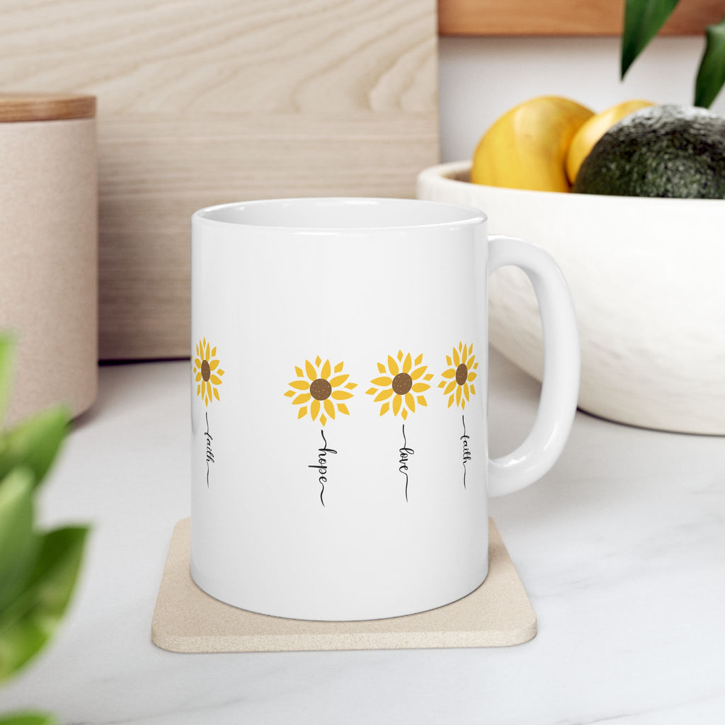 Sunflower Hope Ceramic Mug Inspirational Cup