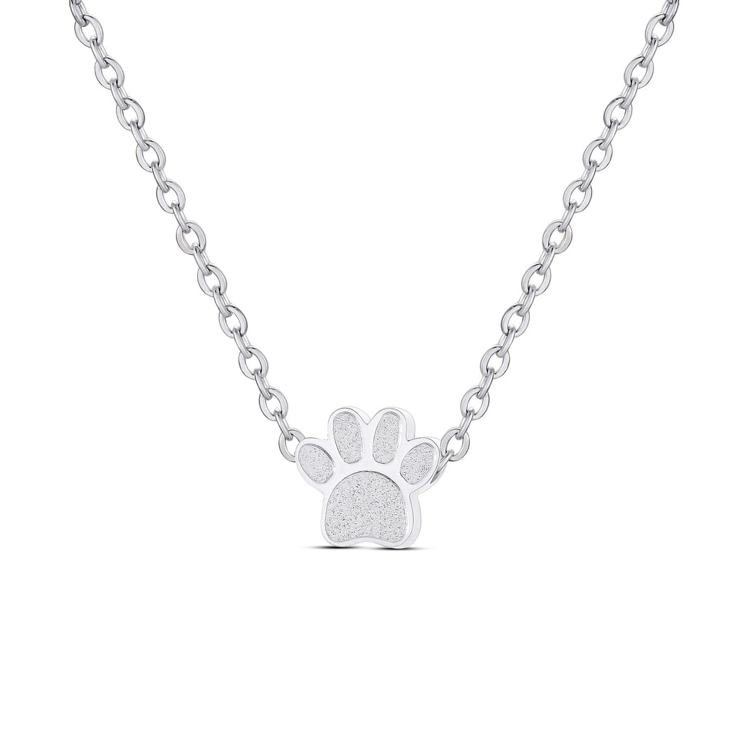 Lovely Stainless Steel Paw Print Perfume Necklace