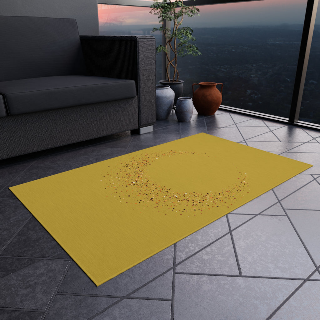 Elegant Crescent Confetti Outdoor Rug — Weatherproof Patio Doormat