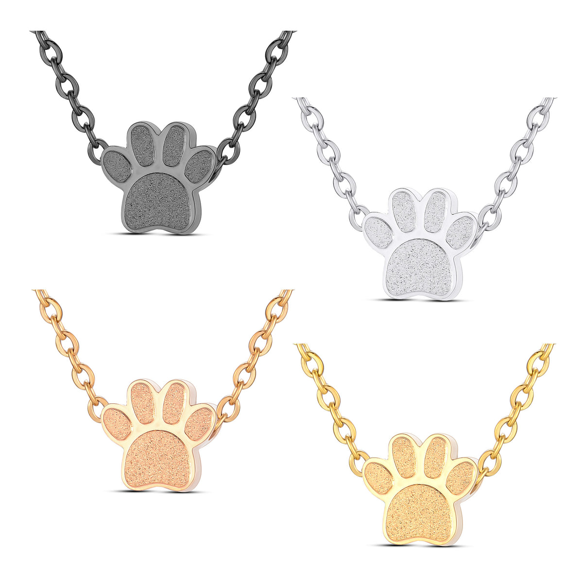Lovely Stainless Steel Paw Print Perfume Necklace