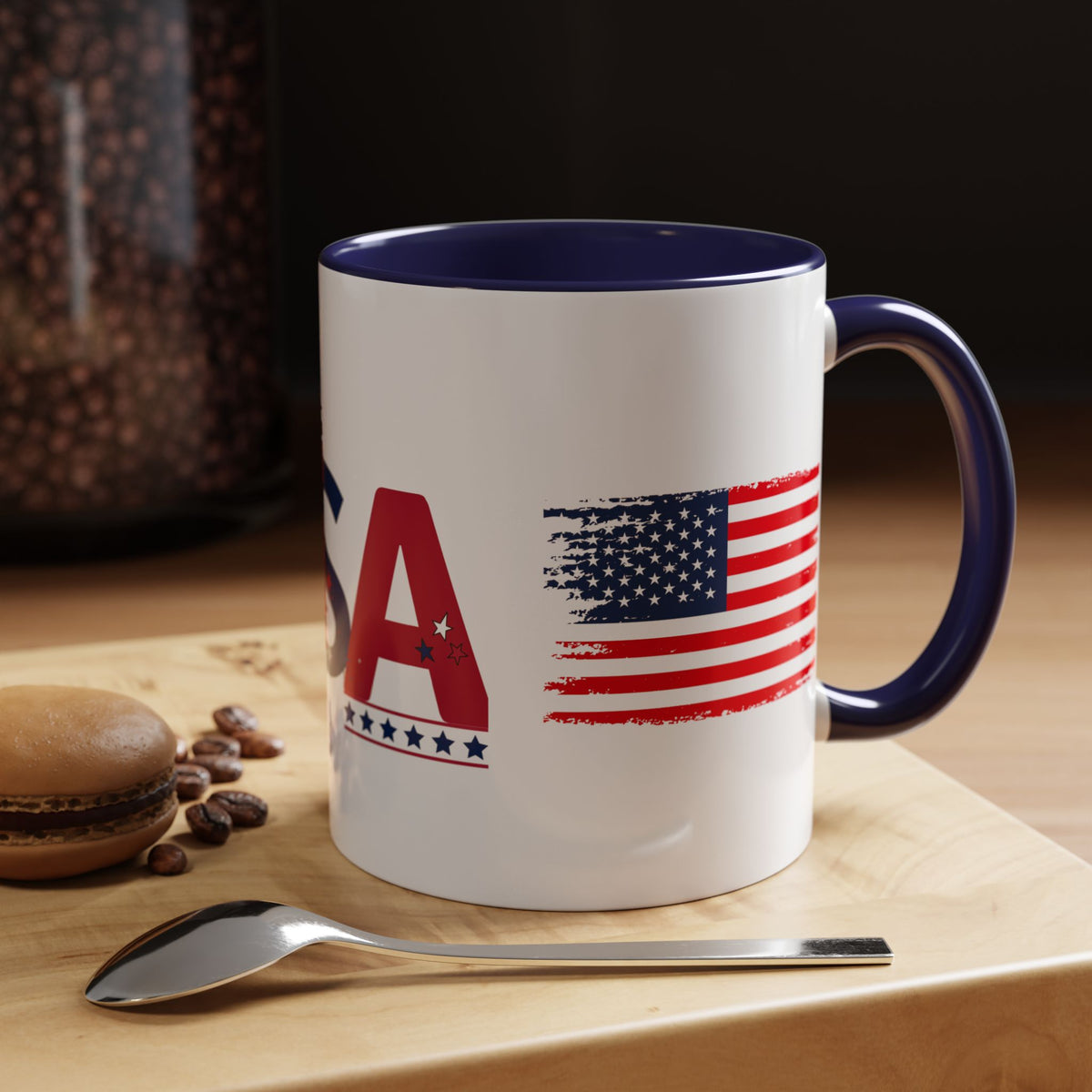 USA Flag Design Coffee Mug (11oz) Patriotic Stars Stripes