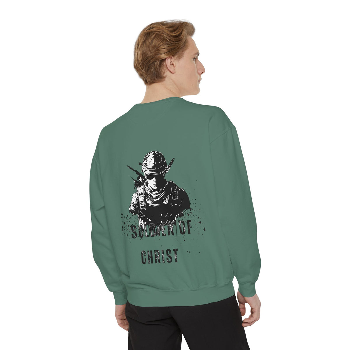 Soldier of Christ Sweatshirt | Christian Military Cross Design