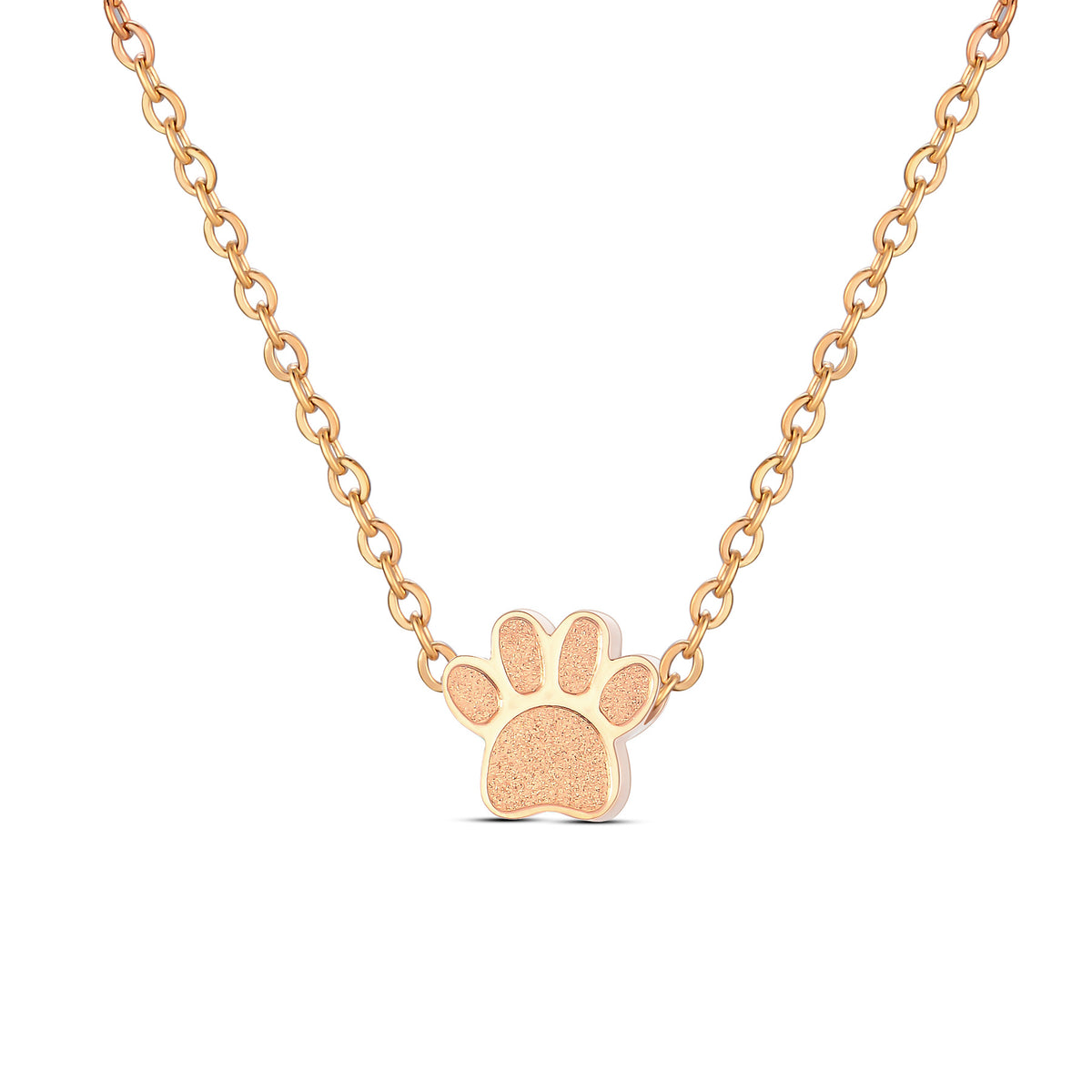 Lovely Stainless Steel Paw Print Perfume Necklace