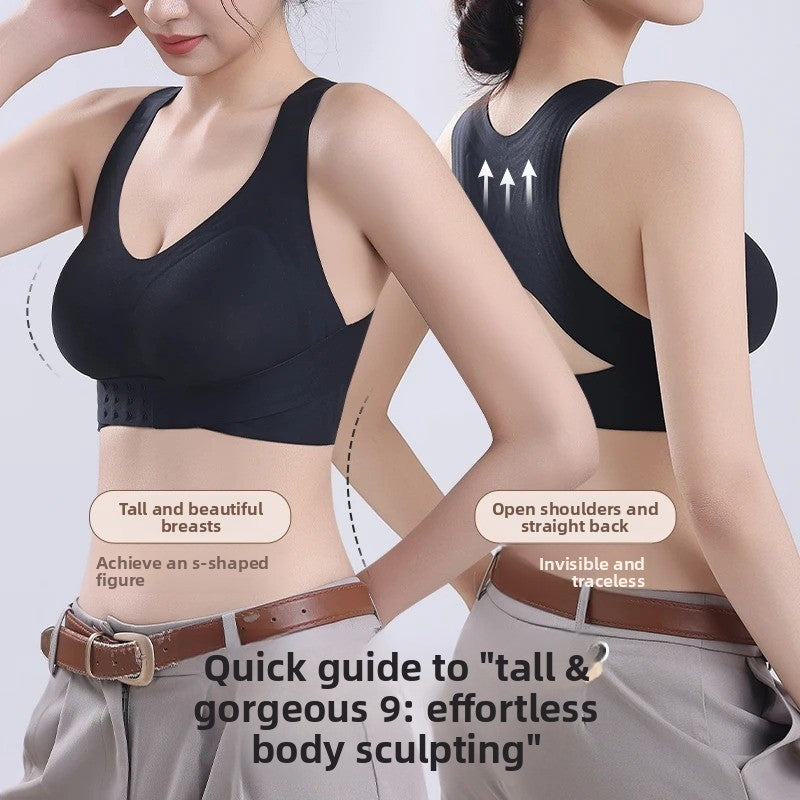 Exercise bra for shaping and enhancing the back and front appearance