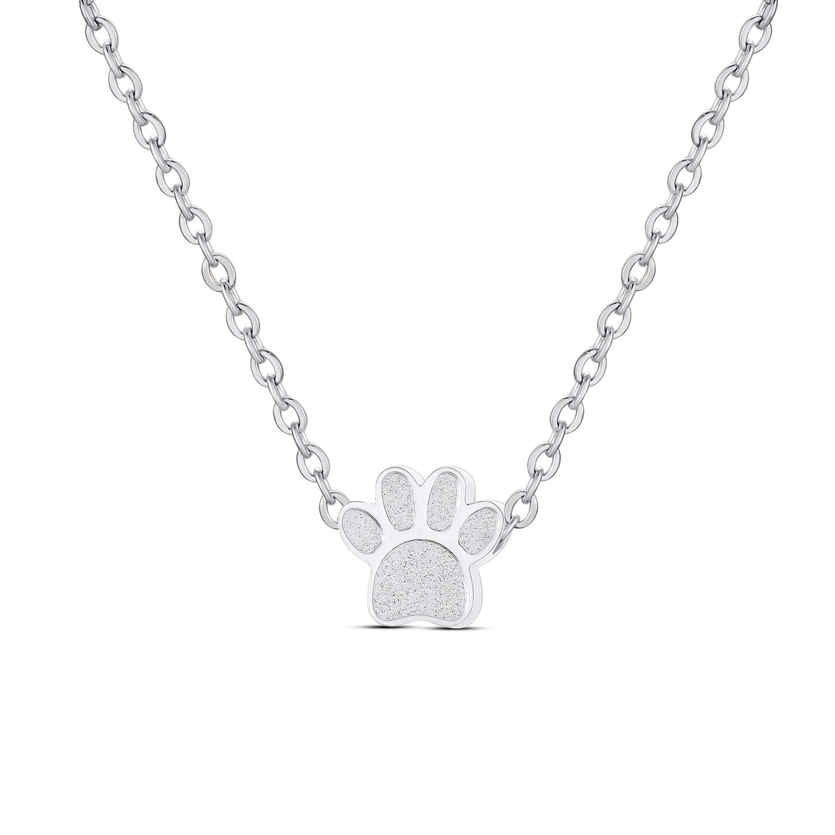 Lovely Stainless Steel Paw Print Perfume Necklace